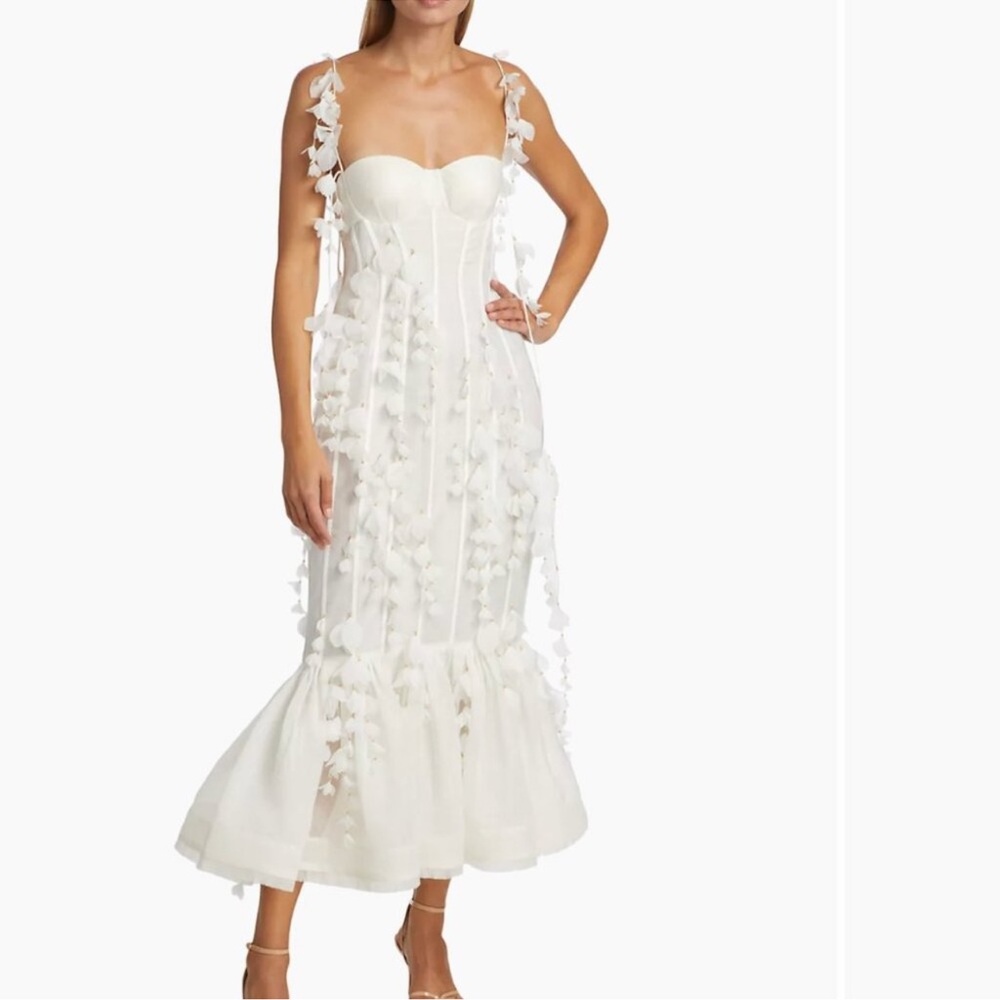 Zimmermann White Floral Appliqué Dress